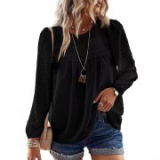 TUUHAW Langarmshirt f&uuml;r Damen in gro&szlig;en Gr&ouml;&szlig;en (Schwarz, 2XL) reduziert