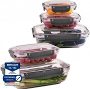 uandu Lock & Fresh 5er Set Frischhaltedosen mit Deckel - BPA frei, Mikrowellen- und Gefriergeeignet