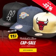 &Uuml;ber 100 verschiedene Mitchell & Ness NBA Caps f&uuml;r je 11,11 Euro