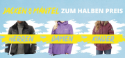 &Uuml;ber 800 Jacken und M&auml;ntel f&uuml;r Damen, Herren und Kinder zum halben Preis im MandMDirect Shop