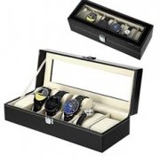 Uhrenkasten/Uhrenvitrine f&uuml;r 6 Uhren aus Kunstleder f&uuml;r 8,99&euro;