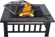 UISEBRT 3in1 Feuerschale 80cm mit Funkenschutz und Grillrost
