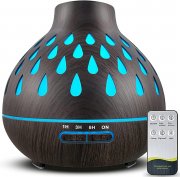 Ulixii 500 ml Aroma Diffuser f&uuml;r &Auml;therische &Ouml;le mit 7-farbigem LED-Licht und Fernbedienung
