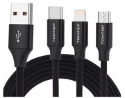 USB 3-in-1-Ladekabel mit USB-C, microUSB und Lightning f&uuml;r 2,19 &euro; inkl. Versand