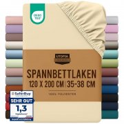 Utopia Bedding Spannbettlaken 120x200cm in Beige f&uuml;r nur 9,77&euro;