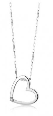 Valeria Halskette Herz 925 Sterling Silber + Diamant bei Valmano f&uuml;r &euro; 19,50