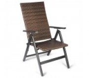 Vanage Polyrattan Gartenstuhl in Braun - Alu Klappstuhl - Hochlehner f&uuml;r 48,13&euro; statt 59,64&euro;