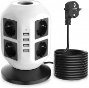 VANPOO 12-fach Steckdosenleiste mit 4 USB-A-Anschl&uuml;sse