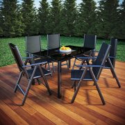 VCM Alu Sitzgruppe 150x90 Gartenm&ouml;bel Gartengarnitur Tisch Stuhl Essgruppe Gartenset f&uuml;r 199&euro;