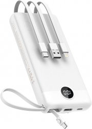 VEEKTOMX 20000mAh Lightning & USB Typ-C Powerbank mit 3 integrierten Ladekabeln