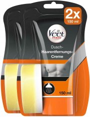 Veet for Men Dusch-Haarentfernungs-Creme f&uuml;r M&auml;nner 2x 150ml