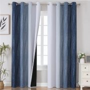 VEHEDE Gardinen (2er Set) im Angebot &ndash; Dunkelblau/Wei&szlig; Farbverlauf