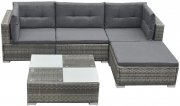 vidaXL Poly Rattan Garten-Sofagarnitur 14-teilg inkl. Sitz- und R&uuml;ckenkissen