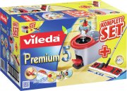 Vileda Premium 5 Komplett-Set - extra breiter Bodenwischer und Eimer mit Powerschleuder 