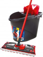 Vileda ULTRAMAX 2in1 Bodenwischer-Set mit Eimer, Flachwischer und Microfaser- Wischbezug