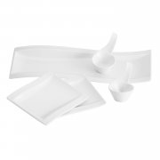 Villeroy & Boch NewWave Antipasti-Set, 5-teilig, Premium Porzellan, Wei&szlig;