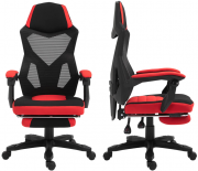 Vinsetto Gamingstuhl mit Fu&szlig;st&uuml;tze schwarz/rot