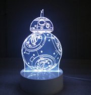 Visuale 3D Nachttischlampe mit verschiedenen Farbmodi f&uuml;r 7,43 Euro statt 16,71 Euro 