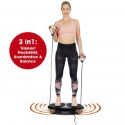 VITALmaxx Vibrationsplatte inkl. Expanderb&auml;ndern mit Griffen und Fernbedienung