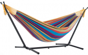 Vivere Combo Doppel Baumwolle Tropical H&auml;ngematte mit H&auml;ngemattengestell 250 cm