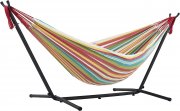 Vivere Combo Double 250 cm Baumwolle H&auml;ngematte mit H&auml;ngemattengestell