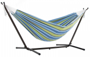 Vivere Oasis Baumwolle Doppel-H&auml;ngematte mit H&auml;ngemattengestell 250 cm inkl. Tragetasche