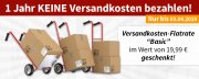 Aktionsartikel kaufen und 1 Jahr lang Versandkosten Flatrate im Wert von 19,99 &euro; geschenkt bekommen!