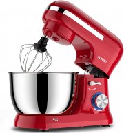 Vospeed 8-Gang K&uuml;chenmaschine mit 4,5L Sch&uuml;ssel, R&uuml;hrbesen, Haken, Schneebesen, Eiertrenner