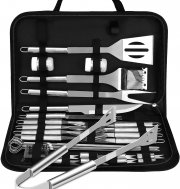 Vpcok Direct 33-teiliges Edelstahl BBQ Grillbesteck Set mit Tragetasche