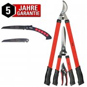 WALTER 4-teiliges Gartenger&auml;te Set mit Laubschere, Rosenschere und Heckenschere + Universals&auml;ge