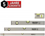 WALTER Wasserwaagen Set mit 3 Libellen L&auml;ngen 40, 60, 100 cm + Miniwasserwaage
