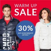 WARM UP SALE mit 30% Rabatt auf ausgew&auml;hlte Artikel bei CAMP DAVID & SOCCX