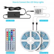 Wasserdicht 2x5M(10M) 5050 RGB 300 LED Strip Flexibler Farbenwechsel