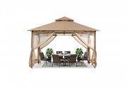 Wasserdichter Gartenpavillon (3,35x3,35m, beige) f&uuml;r knapp 147&euro; bei Amazon