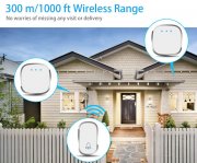 Wasserdichtes Funkklingel Set mit 1 Sender und 2 Plug-in Empf&auml;nger, 300m Reichweite