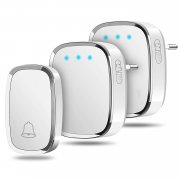 Wasserdichtes Funkklingel Set mit 1 Sender und 2 Plug-in Empf&auml;nger, 300m Reichweite