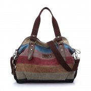 WAWJ Multi-Color-Striped Damen Handtasche / Umh&auml;ngetasche