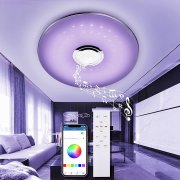 WAYRANK RGB LED Deckenleuchte mit Bluetooth Lautsprecher mit Fernbedienung und APP-Steuerung