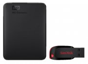 WD Elements Portable 1TB HDD 2.5 Zoll + SanDisk Cruzer Blade 32 GB