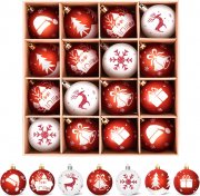 WEARXI 16 St&uuml;ck Kunststoff Christbaumkugeln mit Aufh&auml;nger