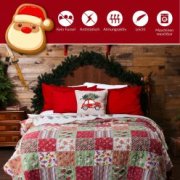 Weihnachtliche Tagesdecke und &Uuml;berwurf f. Couch + Bett 220 x 240cm nur 12&euro; statt 39,99&euro;