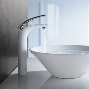 Wei&szlig; Chrom Waschtischarmatur hoch