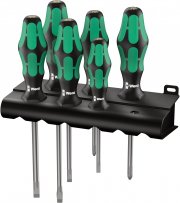 Wera 334/6 Kraftform Plus 6-teiliger Lasertip Schraubendrehersatz + Rack