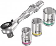 Wera 8008 A Zyklop Mini 3 1/4" Knarre inkl. 3 Steckschl&uuml;sseleins&auml;tzen 8 10 13 mm