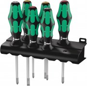 Wera Kraftform Plus 6-teiliger Schraubendrehersatz Lasertip + Rack