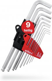 Wiha (07185) 9-teiliger Innensechskant-Kugelkopf Stiftschl&uuml;sselsatz im ProStar-Halter