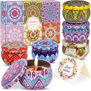 WINWINGOGO Geschenkset mit 6 Duftkerzen aus nat&uuml;rlichen Sojawachs