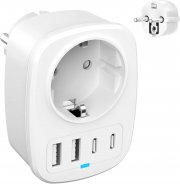WISMIKA Internationaler Reiseadapter Steckdose mit 1 AC 2 USB-C 2 USB-A Ports