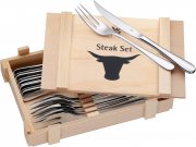 WMF 12-teiliges Steakbesteck Set f&uuml;r 6 Personen in Holzkiste