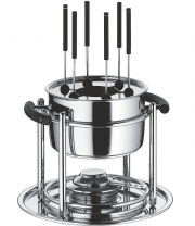 WMF Allegro Edelstahl Fondue-Set 11-teilig f&uuml;r 6 Personen mit Brenner und Gabeln